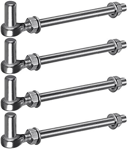 Insaga Charnière de Portail M12, 4pcs Quincaillerie à œillet de Champ Robuste 16mm Crochet pour Goupille de Suspension de Jardin en Métal pour Portail de Ferme/Clôture en Bois/Allée, 440lbs/25.4cm