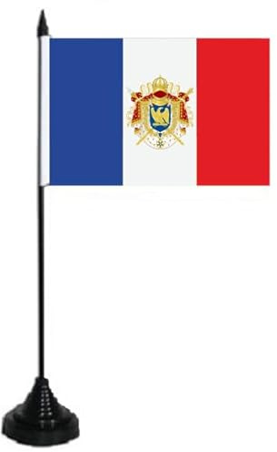 U24 Tischflagge Frankreich mit Napoleon Wappen Fahne Flagge Tischfahne 10 x 15 cm
