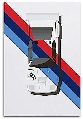 DIMAO Supercar Poster für BMW M1 Rennwagen, dekorative Leinwand, Wand- und Kunstbild, 30 x 45 cm