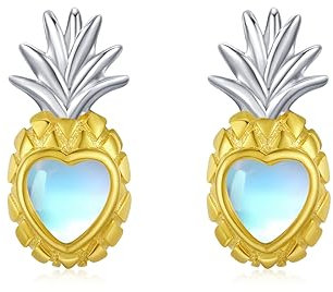 Ananas Ohrringe Mädchen 925 Sterling Silber Ananas Ohrstecker Hypoallergene Schraubverschluss Ohrringe Ohrringe für Kinder Mädchen Damen Schmuck Geschenke