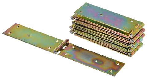 Aqbau® 10er Set Kistenband Scharnier 50 x 300mm aus feuerverzinkt, Schwerlastscharnier, Tischbänder, Gerollte scharniere klappbar, Möbelscharniere, Kistenscharnier, Robuste Türscharnier