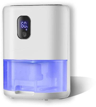 Dehumidifiers for Home, Smart Dehumidifiers for Drying Clothes with 7 Colors Light and Auto-Defrost, Ultra Quiet Energy Saving Small Dehumidifier for Bedroom Bathroom Wardrobe,White