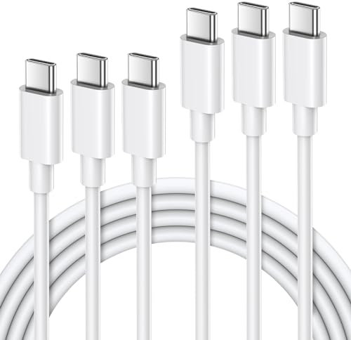 Quntis 3Pack USB C to USB C Charger Cable 60W, Type C to Type C Cable Fast Charging for iPad pro, MacBook Air, Samsung Galaxy, Switch, Google Pixel, iPhone 15 1M White