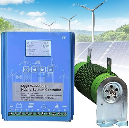 HENGCMM 12V/24V/48V Wind-Solar-Hybrid-Laderegler MPPT PWM Controller für Wind- und Solarenergie, 5000W-12V