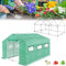 HENGMEI Serra in alluminio per esterni, 4,5 x 2 x 2 m, kit serra con tunnel porta e finestre per giardino coltivazione di piante, verde