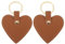 PATIKIL Porte-Clés en Cuir en Forme de Cœur, 2 Pièces Porte-Clés en Cuir en Forme de Cœur avec Porte-Clés pour Cadeaux de Mariage, Faveurs de Fête, Carte d'Identité, Marron