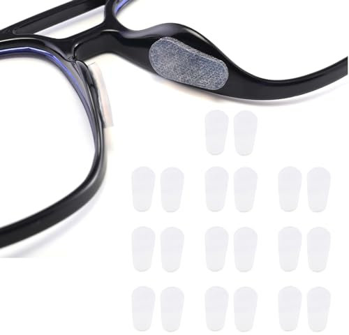 OPUGIT Anti-Slip Adhesive Eyeglass Nosepad, 10Pairs Ultra Thin Silicone Glasses Nose Piece pad for Plastic Frames Glasses Sunglasses(Transparent,1.5mm)