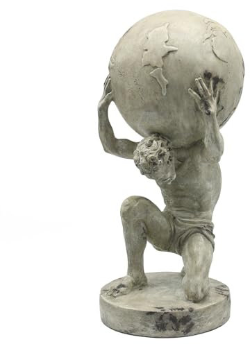 Lukitas Atlas Statue und Skulptur, die die Erde anhebt, kreatives Ornament für Zuhause, Büro, Wohnzimmer, Kunstharz, 29 cm