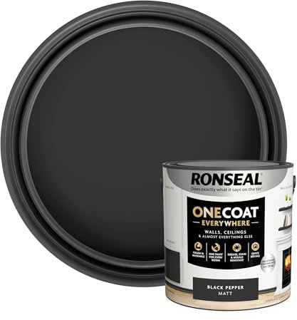 Ronseal One Coat Everywhere Matt Paint 2.5L Black Pepper