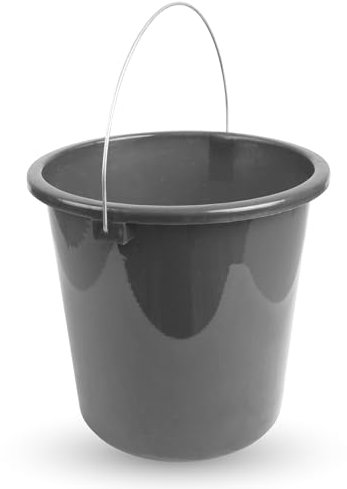 Eimer (1 Stück) Haushaltseimer, 10 Liter, in vers. Farben, Putzeimer aus Stabilem Kunststoff, lebensmittelecht, BPA-frei, Made in EU (Anthrazit)