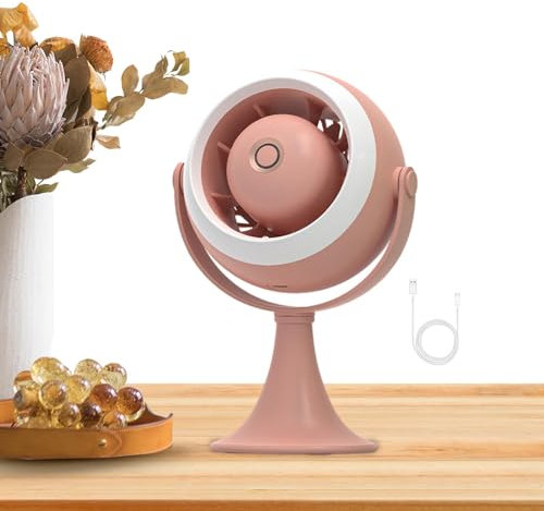 Ventilador de escritorio pequeño, ventilador de pared, ventilador de escritorio USB, luz LED, ventilador Miini personal montado en la pared, lámpara de mesa regulable continua, ventilador Miini