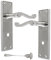 Satin Bathroom Door Handle with Privacy Lock Set & 3 Lever Sash Lock- Victorian Style Internal Thumb Turn Latch for Interior Doors Satin Chrome (1 Pair of Bathroom Handles)