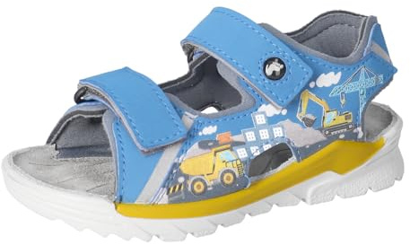 RICOSTA Jungen Riemchensandalen TIBO, Kinder Sandalen, Weite: MITTEL, Freizeitschuhe, offene Schuhe, Strandschuhe, bequem, Adriatic/grau (140), 28 EU
