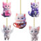 5 PCS Ideas 2D Acrylic Christmas Cat Ornament Small Cute Xmas Tree Family Decoration Kit with String Santa Craft Present Garden House Wall Window Wreath Party Bag Outdoor Mini Hanging Bauble Decor