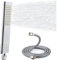 Delnet Solid Brass Handheld Shower Head, Arc Design High Pressure Hand Shower, Replaceable Shower Head and 59 Stainless Steel Hose Set, Polished Chrome