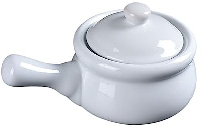 Ceramic steaming bowl,Ceramic Saucepan Coffee Heater Cookware Coffee Warmer Stock Pot Egg Custard Cups Steaming Cup Non- Stick Saucepan Soup Pot with Lid Dessert Bowl with Lid Mini Ceramics White