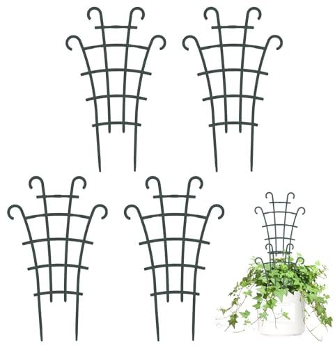 Lot de 4 treillis d'intérieur empilables en plastique pour plantes en pot, plantes d'intérieur Monstera, Pothos, lierre