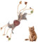 SRIZIAN Katzen Feder Spielzeug mit Glocken, Katze Silvervine Kaustangen, Interaktives Katzenspielzeug für Kätzchen Spielen Kauen Knirschen Klaue Zahnreinigung
