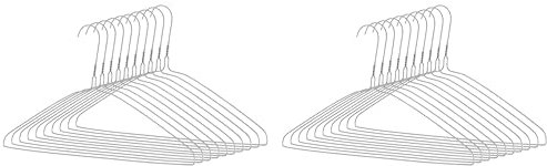 Whitmor Wire Hangers - Wire Coat and Clothes Everyday Hangers - Set of 20 - Chrome