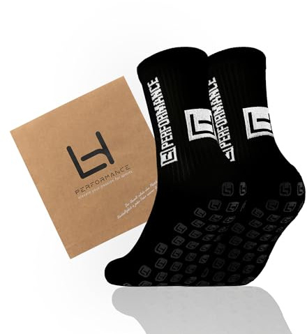 LHP Grip Socken Herren, Damen & Kinder 2 Paar – Fußball Socken mit Anti-Rutsch Noppen & Kompression – 3 Größen 32-47 – Rutschfeste Sportsocken für Fußball, Tennis, Handball & Laufen
