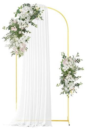 Yalanyvera Hochzeitsbogen-Gestell und Hintergrund-Ständer aus Metall Goldfarben 1.8m Höhe 0.8m Breite für Hochzeiten, Geburtstage, Abschlussfeiern und Partys
