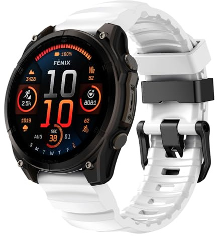 Robust Silikon Sportarmband für Garmin Fenix 8 51mm/Fenix 5X Armband | 26mm Quickfit Armband für Garmin Fenix 7X/6X/5X Plus/6X Pro/Fenix 3/Tactix Delta/Epix Pro 51mm/Enduro 3 2 1 Band