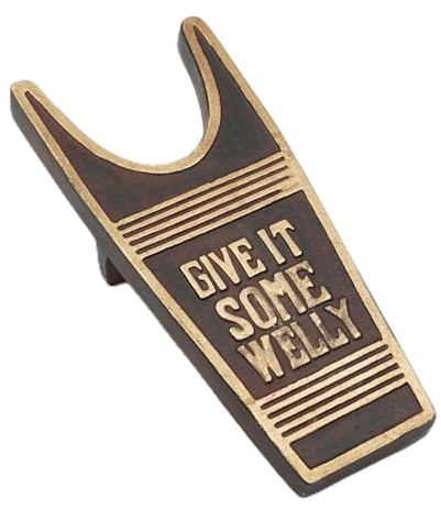 Decorative Give It Some Welly Boot Jack Remover-27x12x9 CM-Cast Iron-Brown Gold And Hand Painted For home