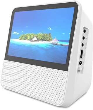 KONGMM DVD Player, Multi Functional Portable Bluetooth Player 7-inch 1080P High-Definition Touch Screen Dual Speakers