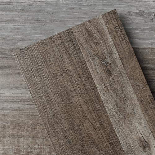 GreenFullHouse Self Adhesive Floor Tile, Waterproof Self Adhesive Floor Planks, Wood Effect Vinyl Flooring for Bathroom Kitchen Bedroom, 18 Pieces | 2.44㎡, 6 x 35 inches, Oak Block