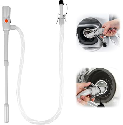 Pompa del carburante elettrica con doppio connettore (batteria+USB) – 2,8GPM 12 LPM pompa a benzina, pompa diesel e pompa olio per taniche e barili – Include tubo (2,8 GPM (batteria+USB))