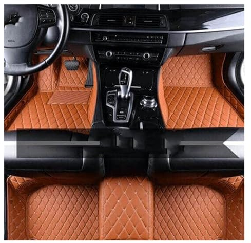 Für Volvo S60 Für MK1 2000~2009 Auto Fußmatten Teppich Anti Schmutz Pad Innenteile Luxus Ledermatte Set(LHD Brown)