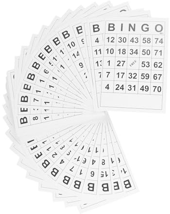 Alasum Cartes de Bingo Interactives 120 Pièces pour Famille et Garçon et Filles, Format Standard, Papier Cartonné, Jeu de Société Amusant, Soirée et Loisirs en Intérieur, Lot de 2 Sets
