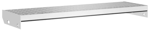 Qnhdfrt Marche d'Escalier en Caillebotis 80x24x7 cm en Acier Galvanisé Antidérapant - Idéal pour Escaliers Métalliques Extérieurs, Usines, Écoles et Bâtiments Industriels