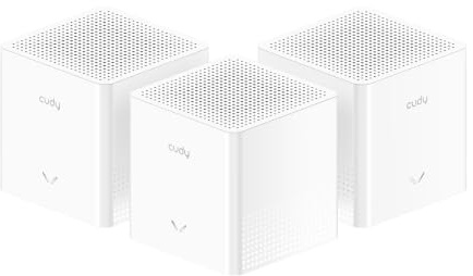 Cudy Sistema mesh Wi-Fi 6 AX3000 per tutta la casa, M3000S 3-Pack | Wi-Fi 6 dual-band da 2402+574 Mbps, 2 porte Gigabit, rete mesh senza interruzioni, server e client VPN, 160 MHz