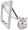 CEESC Gattaiola Porta Basculante per Gatti e Cani,Entrata e Uscita Controllabili, Facile da Installare Gattaiola per Gatti Grandi(Bianca, S)