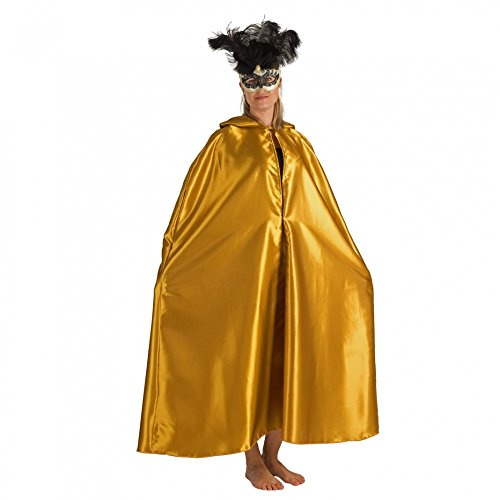 Unisex Umhang Venezia Gold Kapuzen-Umhang Fasching Maskenball Barock Venedig