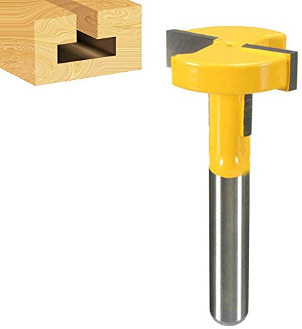 Bestgle 1/4 Shank T-Slot and T-Track Slotting Router Bit Straight Edge Knife Groove Forming Milling Chisel Cutter Woodworking Tool, 1-1/16'' Diameter
