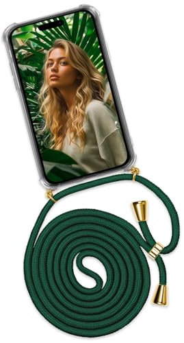 ONEFLOW Twist Case – Handyhülle mit Band für iPhone 11 Pro - Handykette zum Umhängen, Hülle mit Kette abnehmbar, Handy Umhängeband, Schutzhülle und Kordel – Grün
