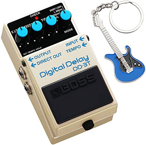 Boss DD-3T Digital-Delay Effektgerät + keepdrum Schlüsselanhänger Gitarre Blau