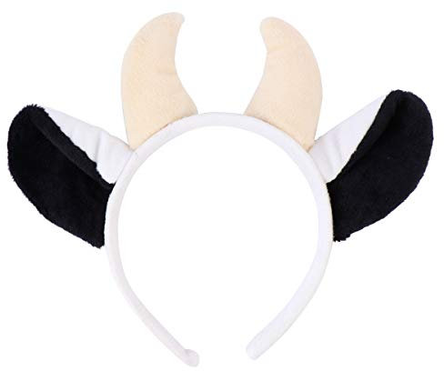 TOYANDONA Plüsch Kuh Ohr Stirnband Niedlich Zoo Tier Haarreif Dschungel Safari Party Haarband Hörner Haarbügel für Party Show Leistung Cosplay