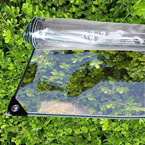 Plane Transparent Wasserdichte mit Ösen Abdeckplane PVC Kunststoffplane,Vordächer und Planen,Strapazierfähige,Faltbar,AußEnbereich Pflanzendach Gewebeplane Folie,Regenschutz (1.1x2m/3.6x6.6ft)
