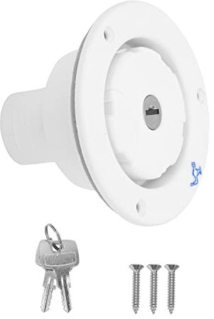 Bouchon de Verrouillage D'eau avec Ressort et Bague D'étanchéité Pièces de Rechange RV Trappe de Remplissage D'eau Douce Par Gravité pour Caravane Camping-Car Bateau Voiture(Blanche)