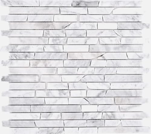 Piastrelle di mosaico in pietra naturale marmo bianco carrara effetto opaco parete pavimento cucina bagno doccia MOS40-Brick2000
