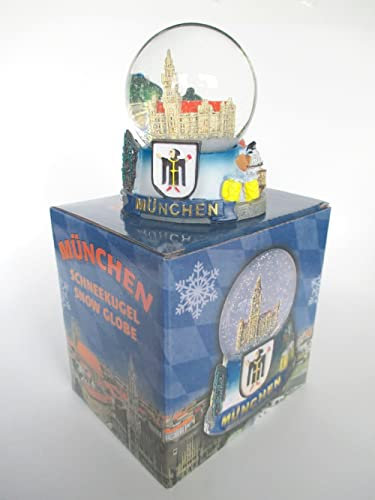 München Schneekugel Rathaus 9,5cm Snowglobe Germany Souvenir (001)