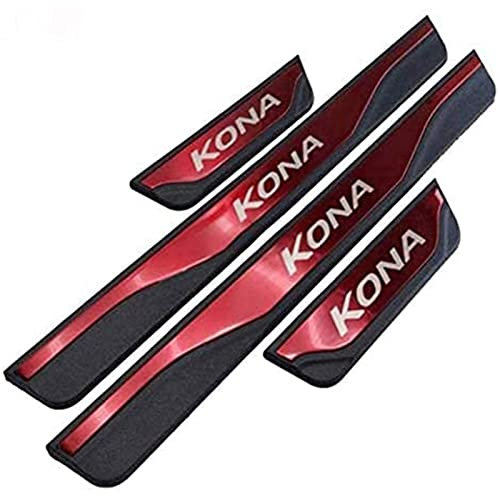 Ever TA 4 Stück Auto Edelstahl Türschweller Protector Für Hyu-ndai Kona 2017-2021, Einstiegsleisten Schutzleiste AntiKratz Schwelle Abdeckung Auto Styling Zubehör