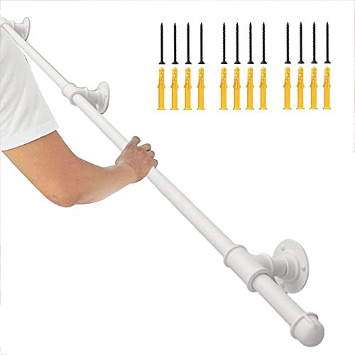 Wand-Handläufe, Geländer, rutschfeste Treppen, Handläufe, Schmiedeeisen, Treppen, Handläufe, drinnen, draußen, Stufen, Lofts, Baluster, Hand, Bar, Theke, Fuß, Haltegriff, weiß ( Size : 400cm )