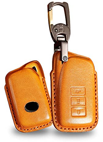 ontto Car Key Fob Cover Fit for Lexus NX IS RX ES GX LX LS UX NX GS 200 260 300 350 NX200 NX300 RX350 ES300 3 Buttons leather Key Case Keychain Keyring key holder shell bag Accessories Brown