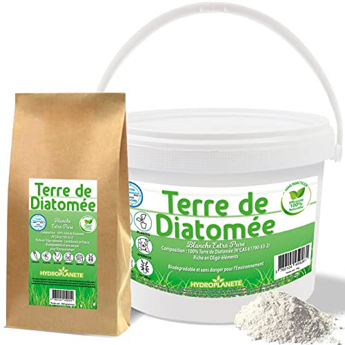 HYDROPLANETE Terre de Diatomée Blanche 400g 1kg 2kg 5kg 10kg 20kg - Grade Alimentaire, Haute pureté 100% Naturelle (5 kg)