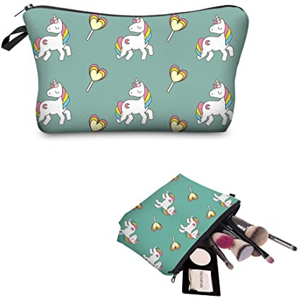 IUDWCG 1 Pcs Kosmetiktasche für Mädchen - Einhorn-Kosmetiktasche wasserdichte Kulturtasche für Frauen Reisegeschenk Kosmetisches Werkzeug Kleine Kosmetiktasche