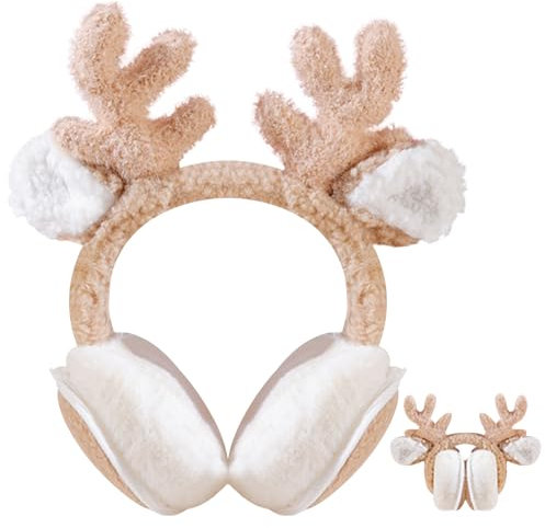 Suuwwn Ohrenschützer Winter,Ohrenschützer Damen Ohrenschützer Kinder Winterwarmen Ohrenwärmer Plüsch Ohrenwärmer für Outdoor Ohrenschützer Kälte Weihnachten Winter Warme Ohrenschützer (Khaki)
